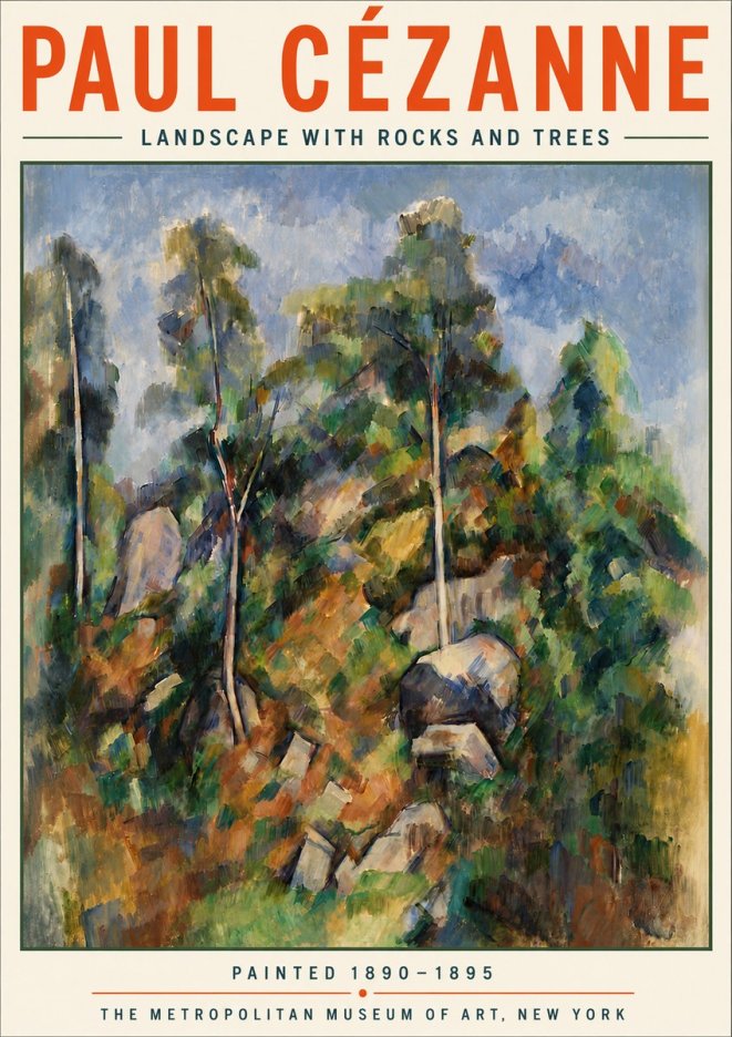 Paul Cézanne Landscape with Rocks and Trees No5 - Plakat