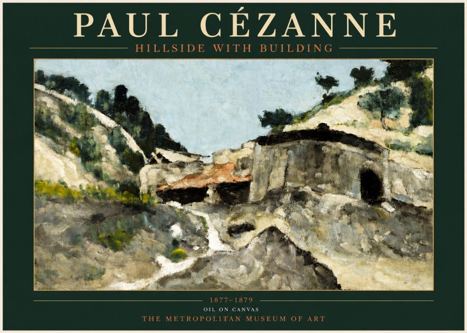 Paul Cézanne Hillside with Building No3 - Plakat