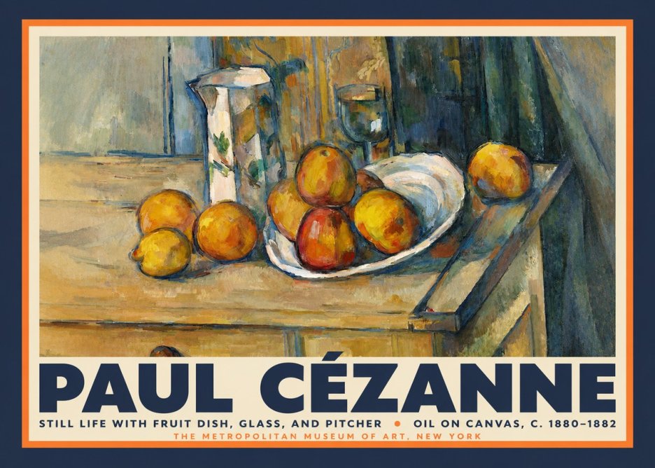 Paul Cézanne Still Life with Fruit Dish, Glass, and Pitcher No2 - Plakat