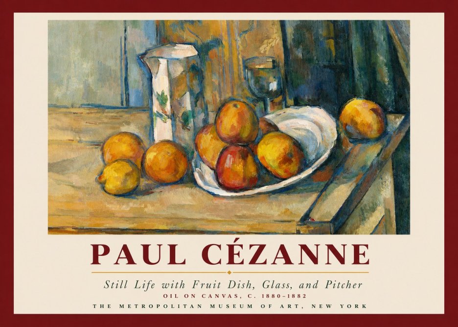 Paul Cézanne Still Life with Fruit Dish, Glass, and Pitcher No3 - Plakat