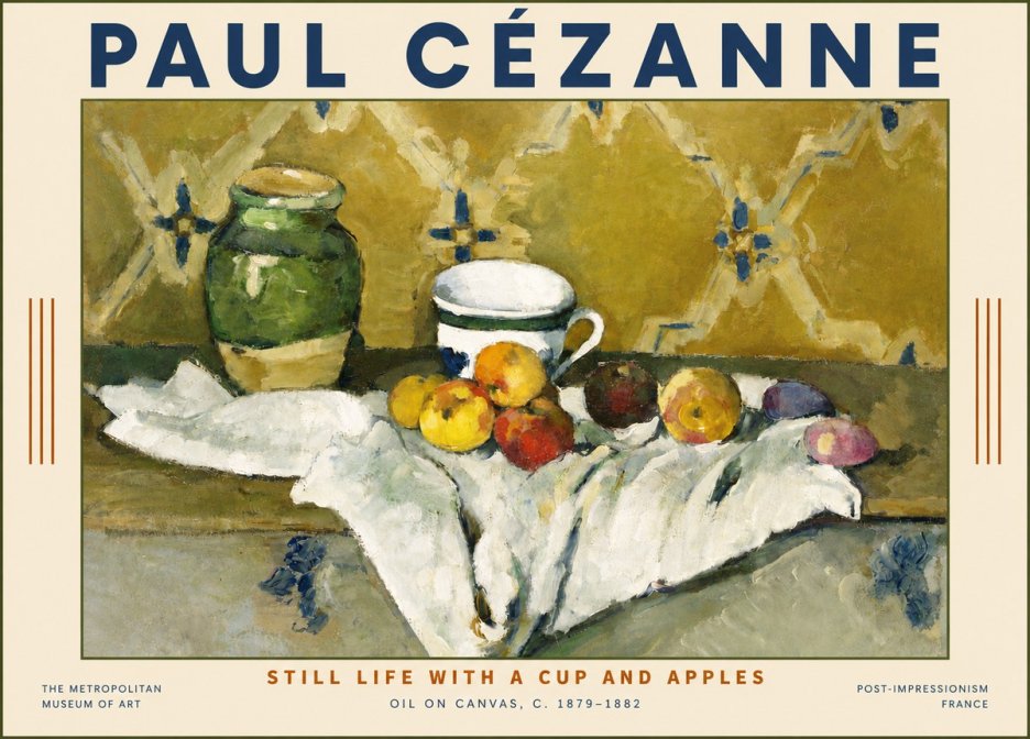 Paul Cézanne Still Life with a Cup and Apples No6 - Plakat