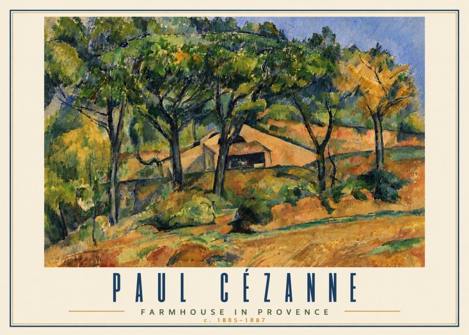 Paul Cézanne Farmhouse in Provence No4 - Plakat
