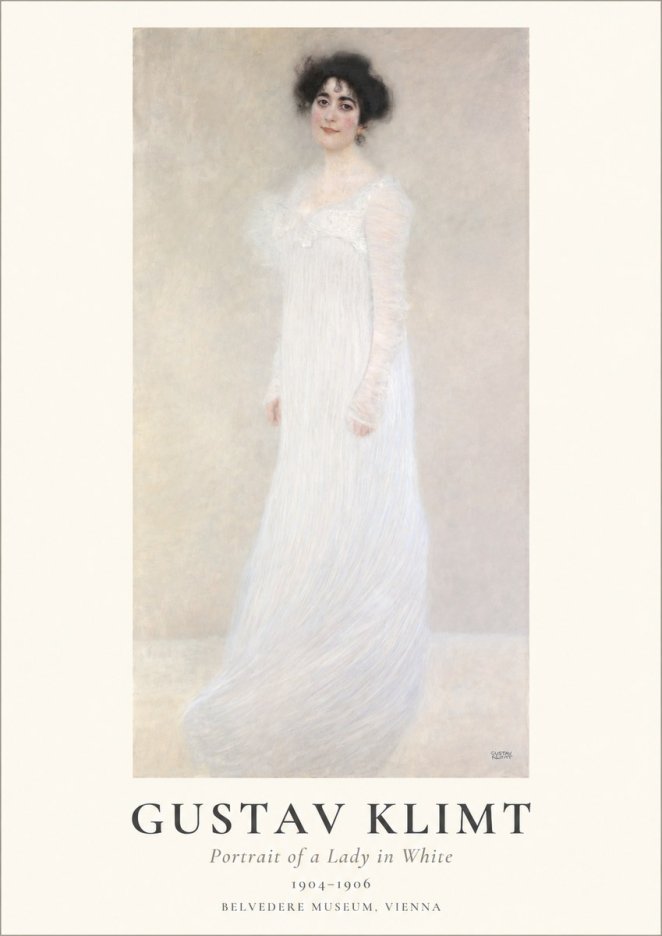 Klimt Portrait of a Lady in White No1 - Plakat