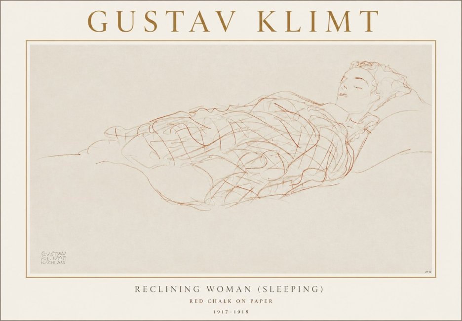 Klimt Reclining Woman (Sleeping) I No1 - Plakat
