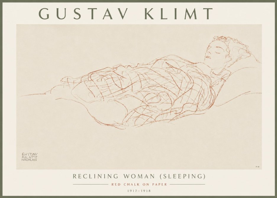 Klimt Reclining Woman (Sleeping) I No6 - Plakat