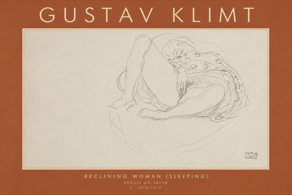 Klimt Reclining Woman (Sleeping) II No4 - Plakat
