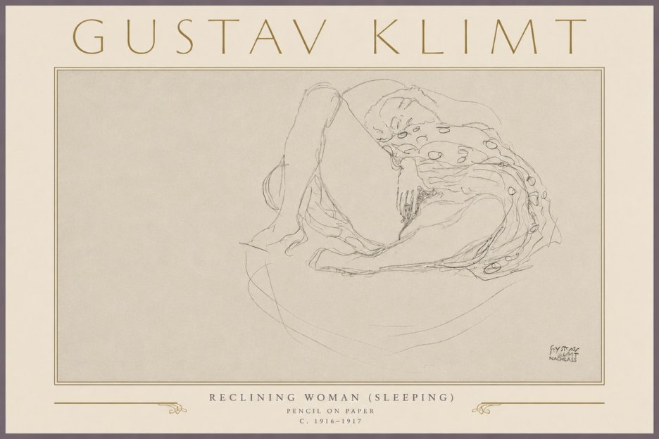 Klimt Reclining Woman (Sleeping) II No5 - Plakat