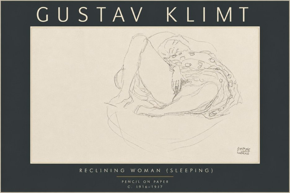 Klimt Reclining Woman (Sleeping) II No6 - Plakat