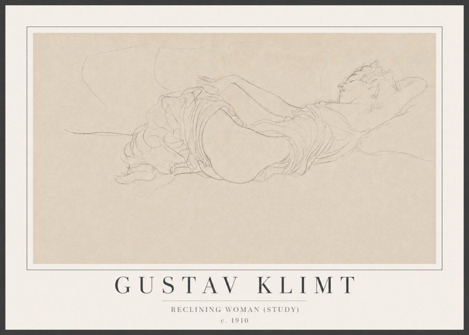 Klimt Reclining Woman (Study) No2 - Plakat