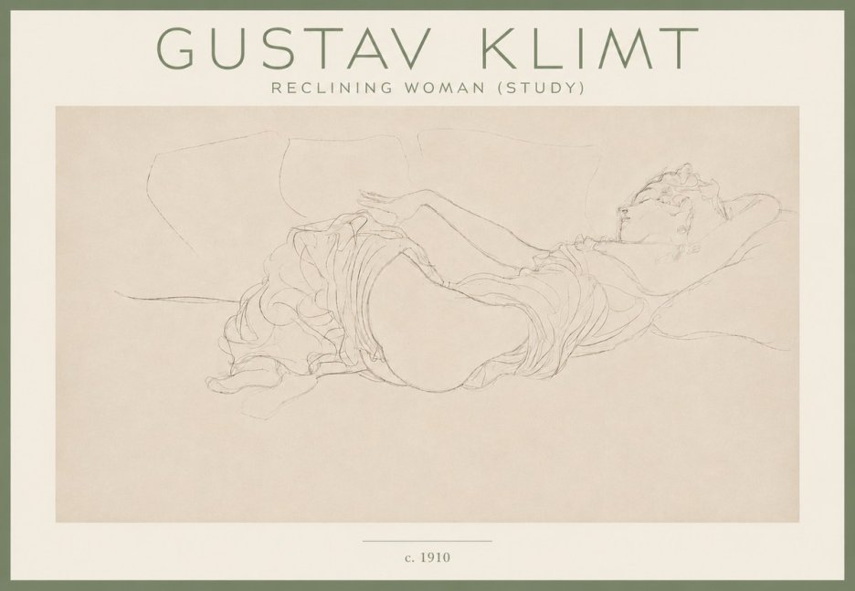 Klimt Reclining Woman (Study) No4 - Plakat