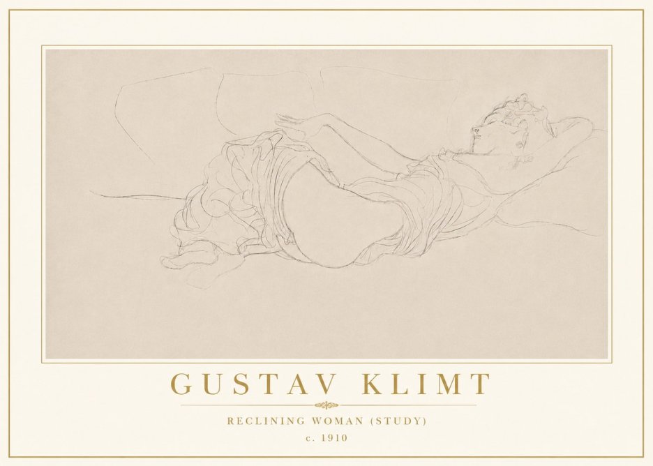 Klimt Reclining Woman (Study) No5 - Plakat