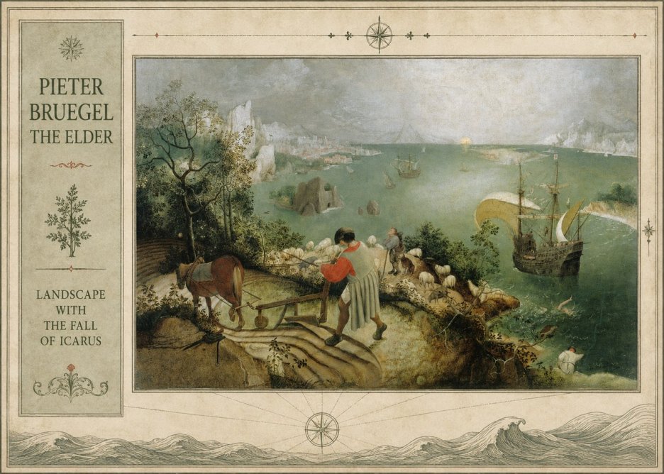 Pieter Bruegel Landscape with the Fall of Icarus I No2 - Plakat