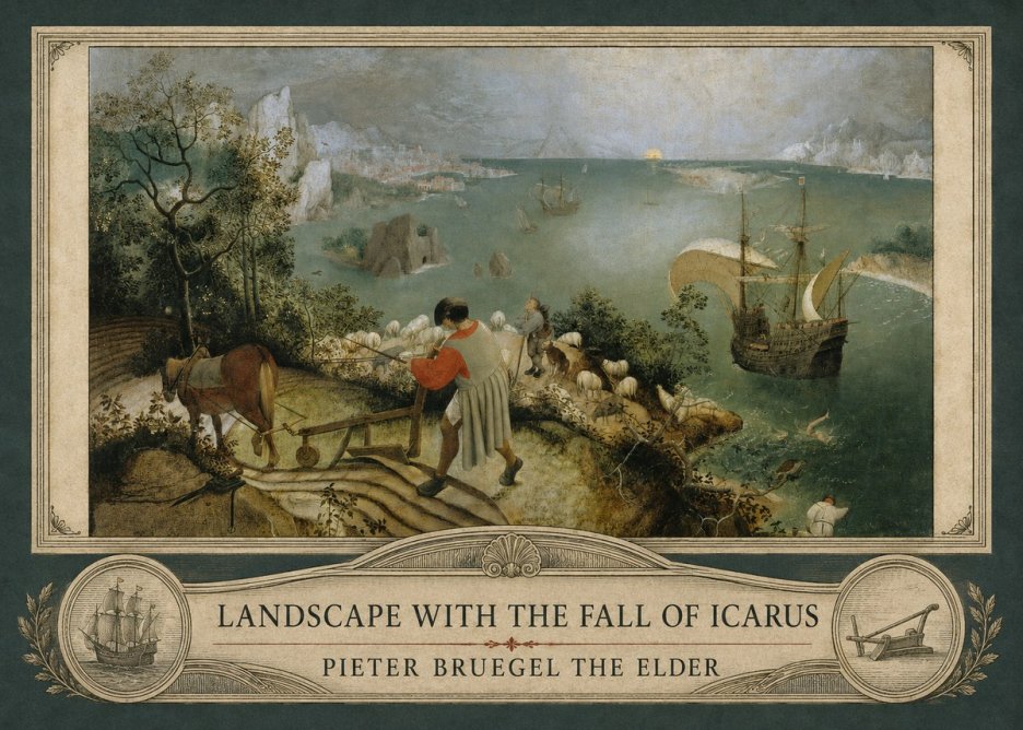 Pieter Bruegel Landscape with the Fall of Icarus I No4 - Plakat