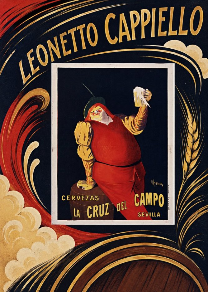 Leonetto Cappiello Cervezas La Cruz Del Campo No4 - Plakat