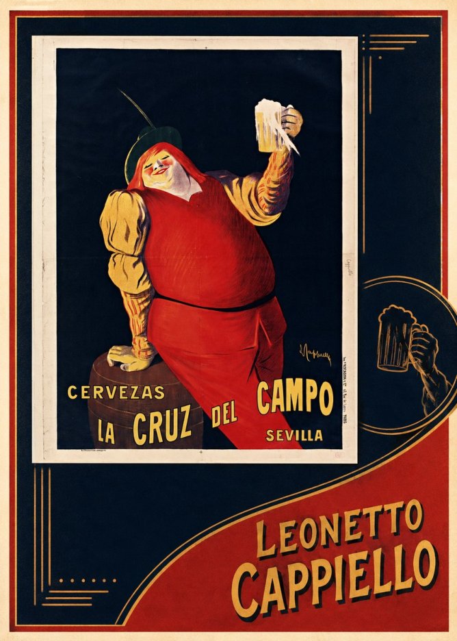 Leonetto Cappiello Cervezas La Cruz Del Campo No6 - Plakat