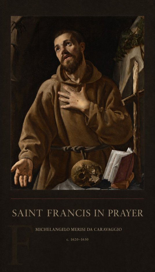 Michelangelo Merisi da Caravaggio Saint Francis in Prayer I No4 - Plakat