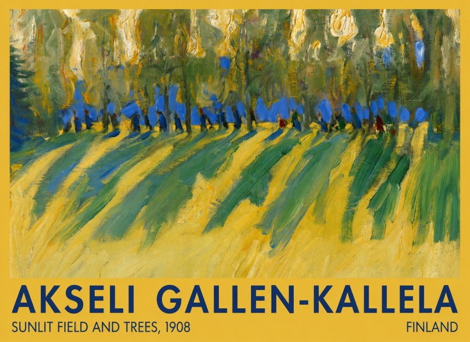 Akseli Gallen-Kallela Sunlit Field and Trees No1 - Plakat