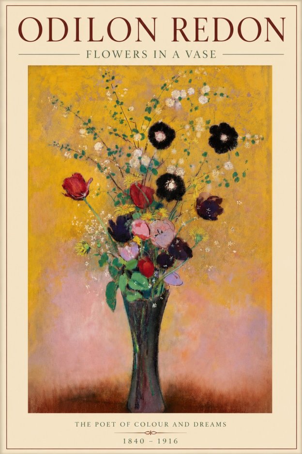 Odilon Redon Flowers in a Vase IV No3 - Plakat