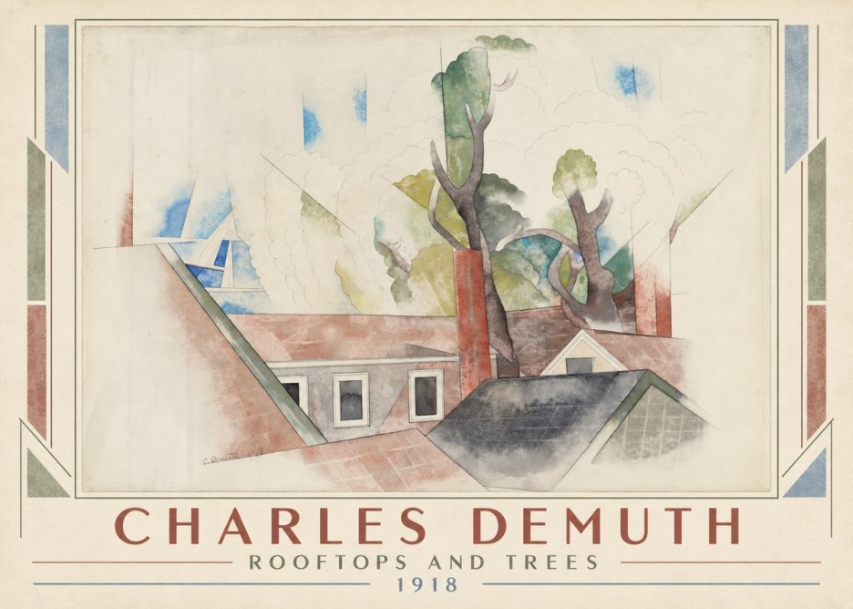 Charles Demuth Rooftops and Trees No1 - Plakat