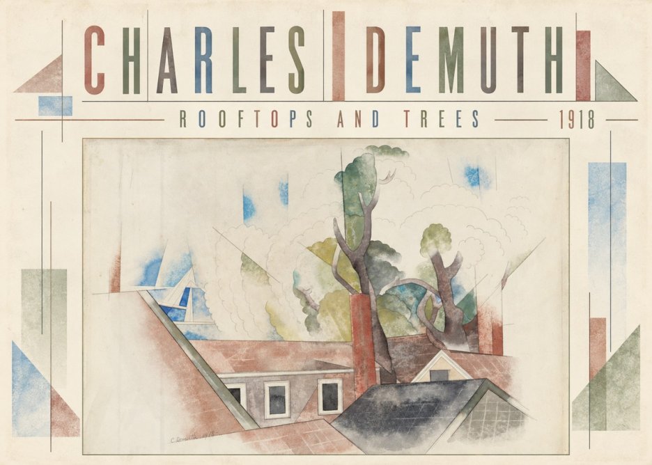 Charles Demuth Rooftops and Trees No5 - Plakat
