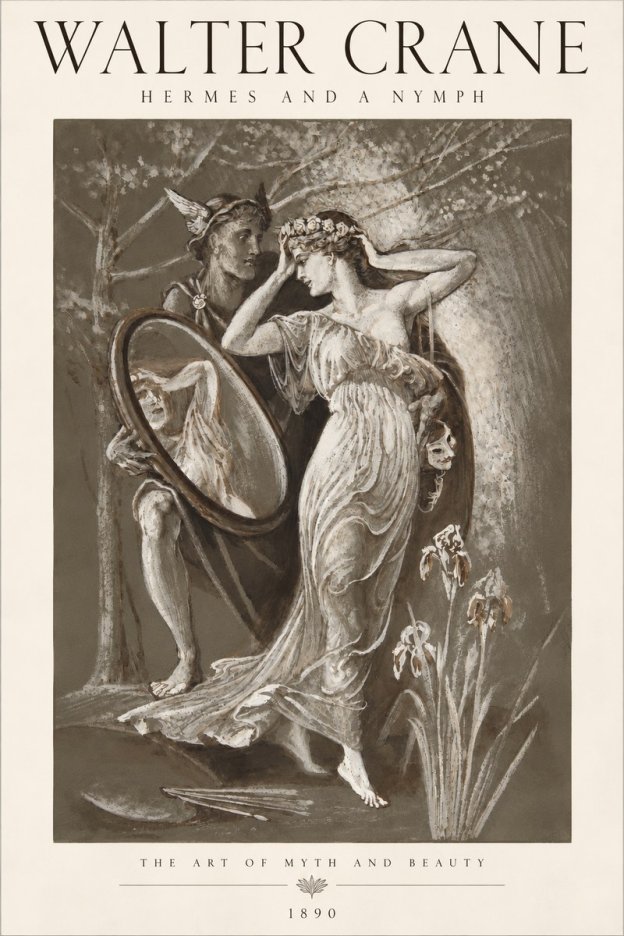 Walter Crane Hermes and a Nymph No6 - Plakat