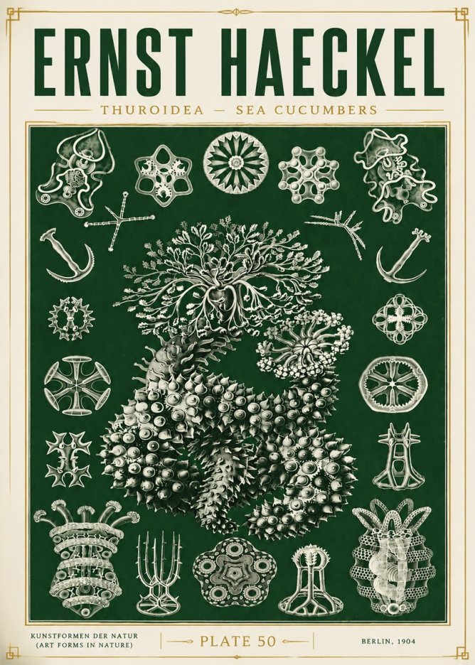 Ernst Haeckel Thuroidea - Sea Organisms No6 - Plakat