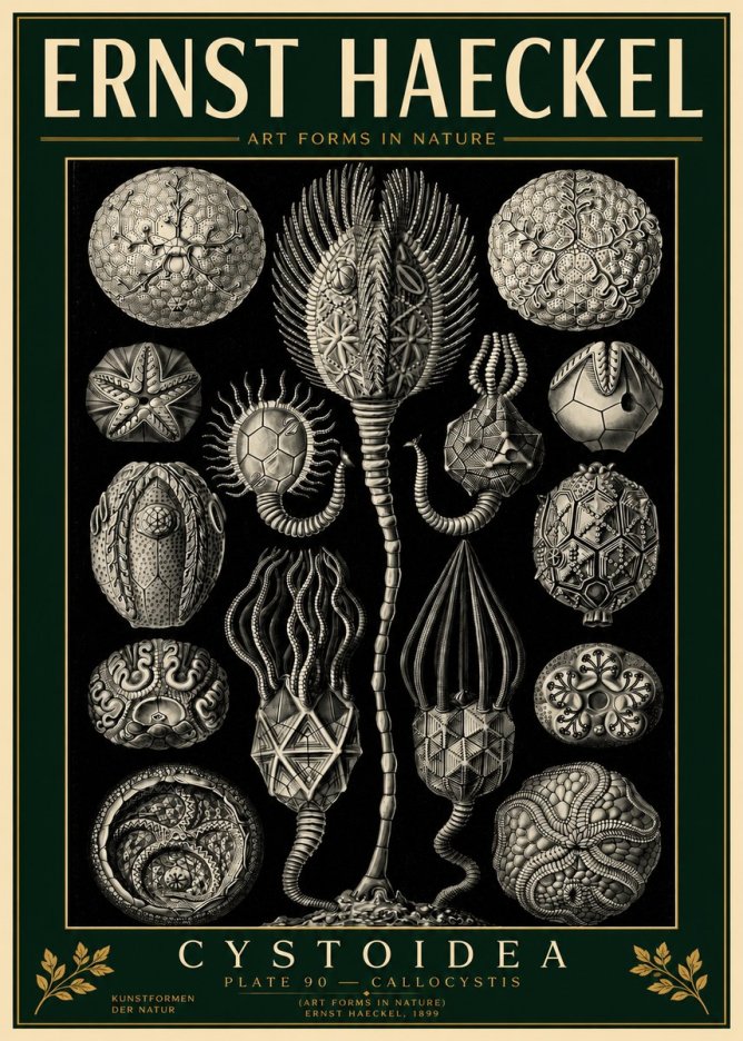 Ernst Haeckel Cystoidea - Callocystis No4 - Plakat