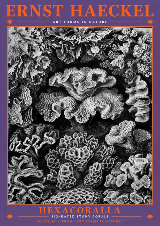 Ernst Haeckel Hexacorallia No6 - Plakat