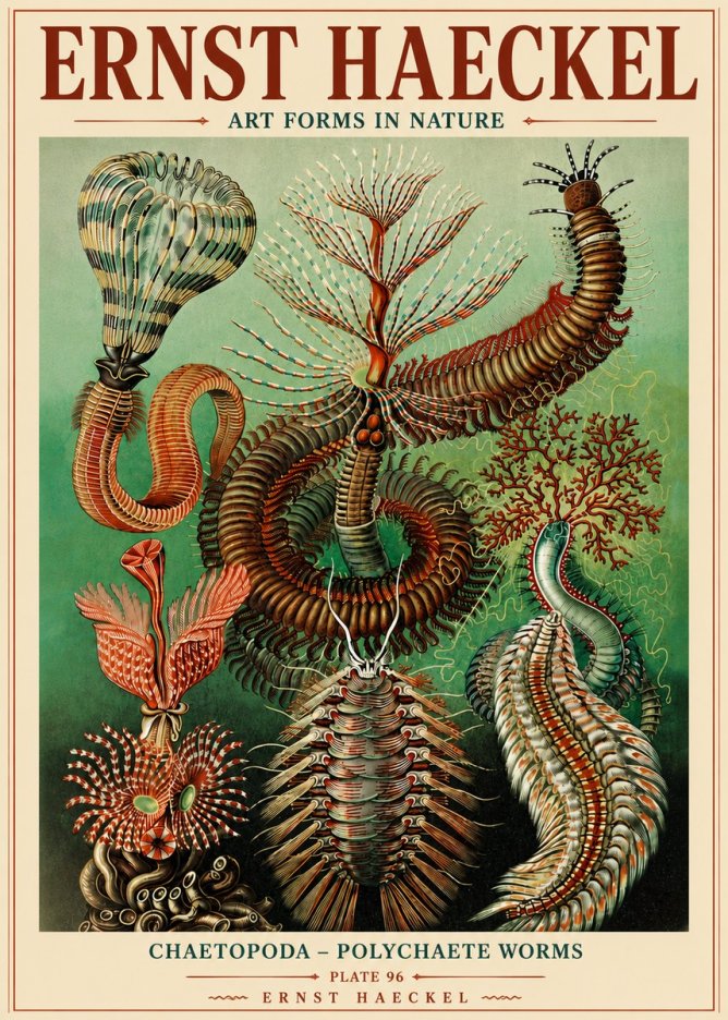 Ernst Haeckel Chaetopoda – Polychaete Worms No6 - Plakat