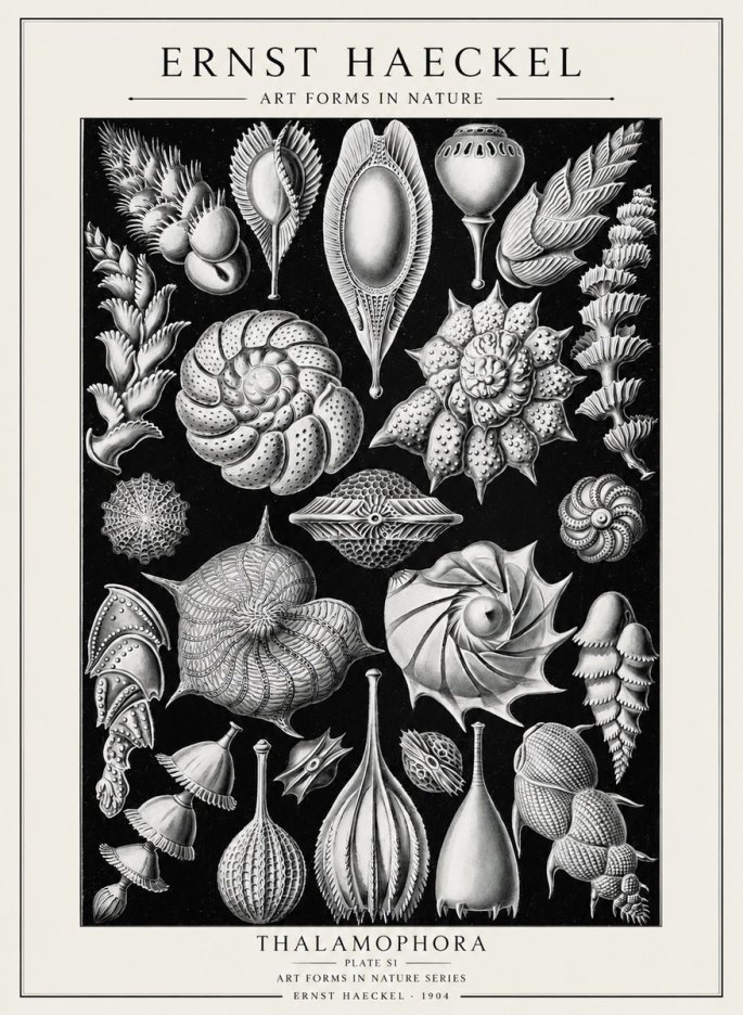 Ernst Haeckel Thalamophora No2 - Plakat