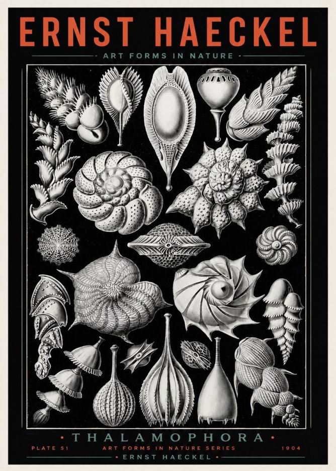 Ernst Haeckel Thalamophora No4 - Plakat