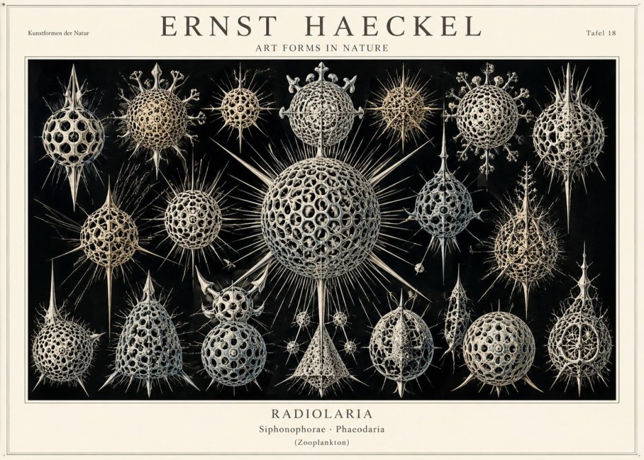 Ernst Haeckel Radiolaria No1 - Plakat