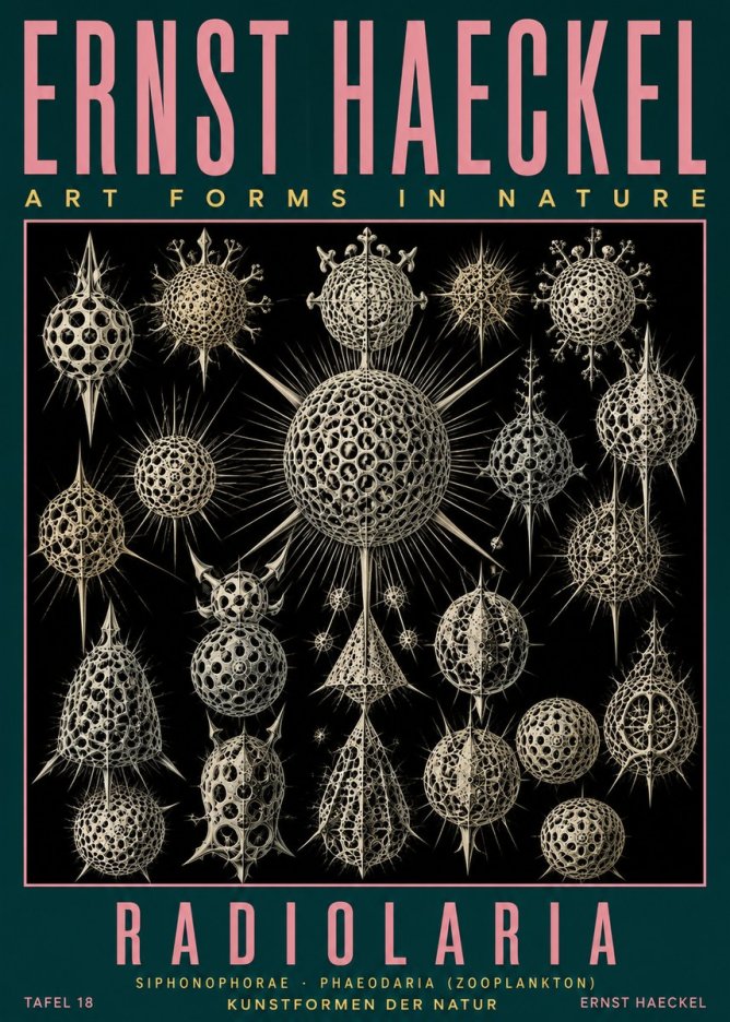 Ernst Haeckel Radiolaria No5 - Plakat