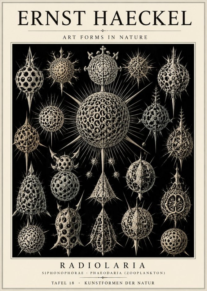 Ernst Haeckel Radiolaria No6 - Plakat