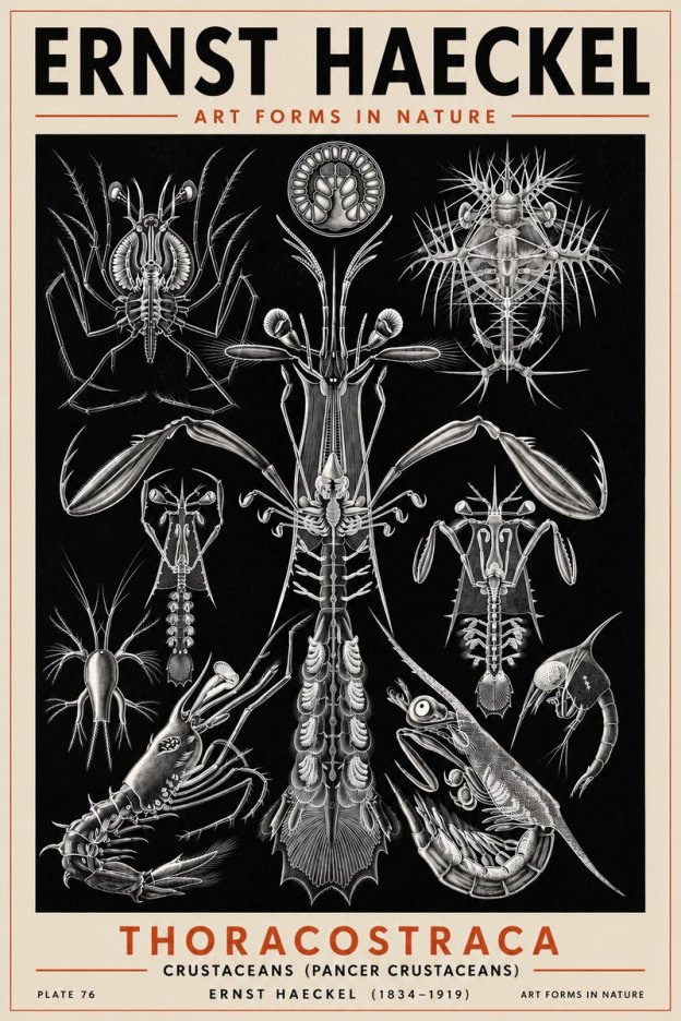 Ernst Haeckel Thoraocostraca - Crustaceans - Plate 76 No5 - Plakat