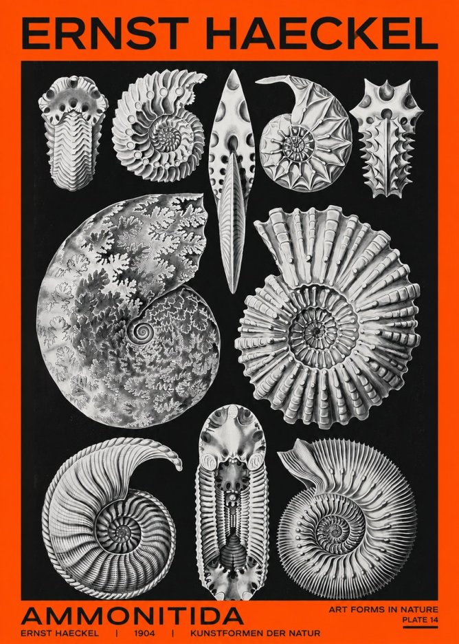 Ernst Haeckel Ammonitida - Ammonites No2 - Plakat
