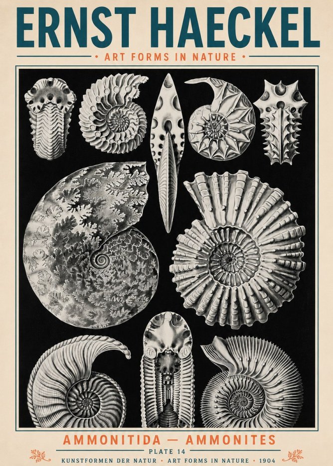 Ernst Haeckel Ammonitida - Ammonites No5 - Plakat