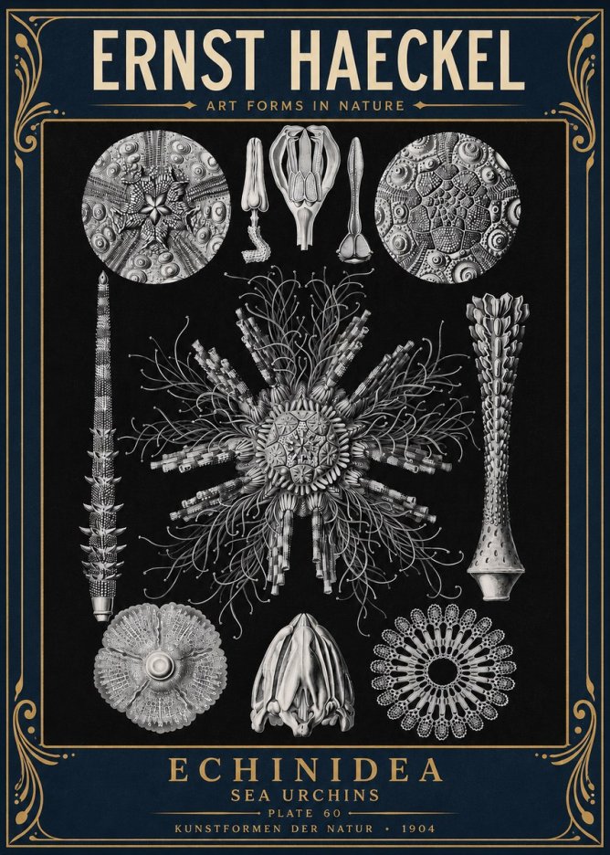 Ernst Haeckel Echinidea Sea Urchins No4 - Plakat