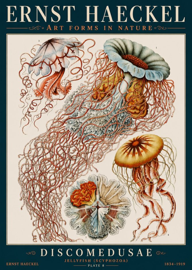 Ernst Haeckel Discomedusae — Jellyfish No4 - Plakat