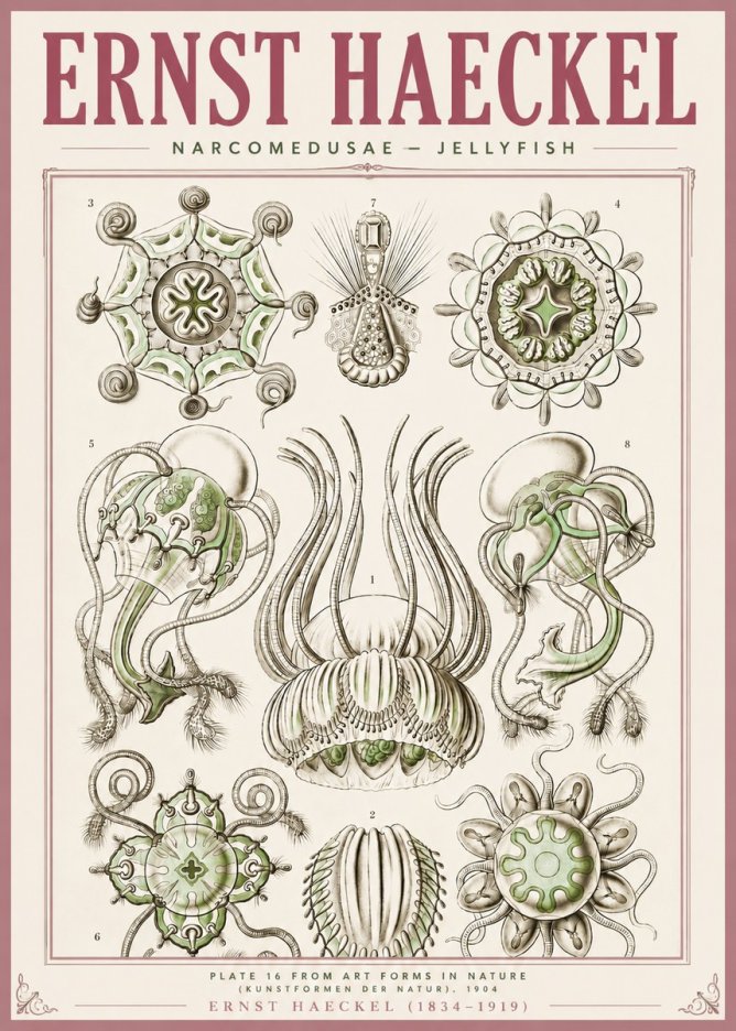 Ernst Haeckel Narcomedusae - Jellyfish No4 - Plakat