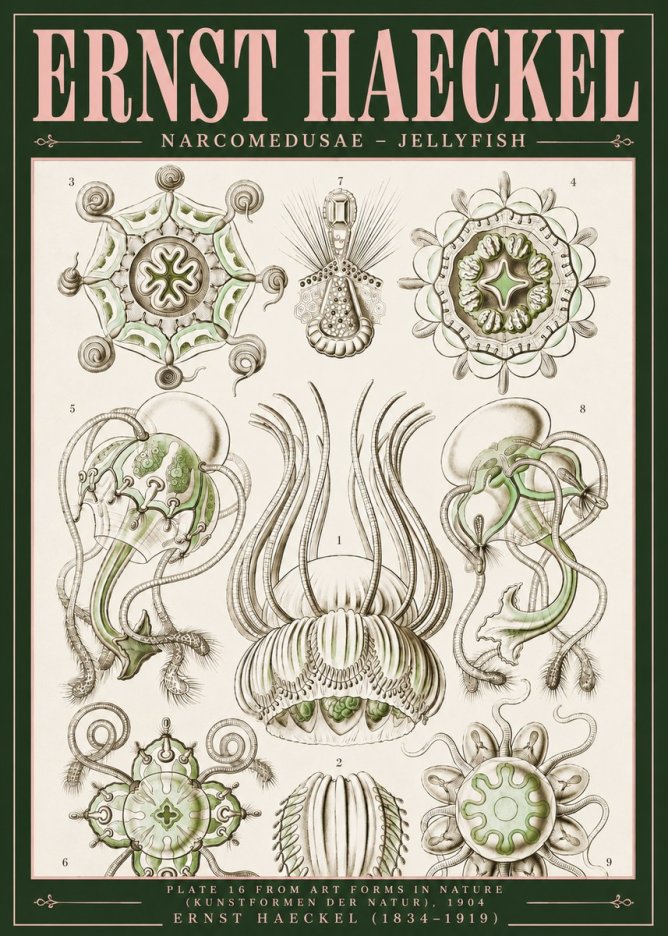 Ernst Haeckel Narcomedusae - Jellyfish No5 - Plakat