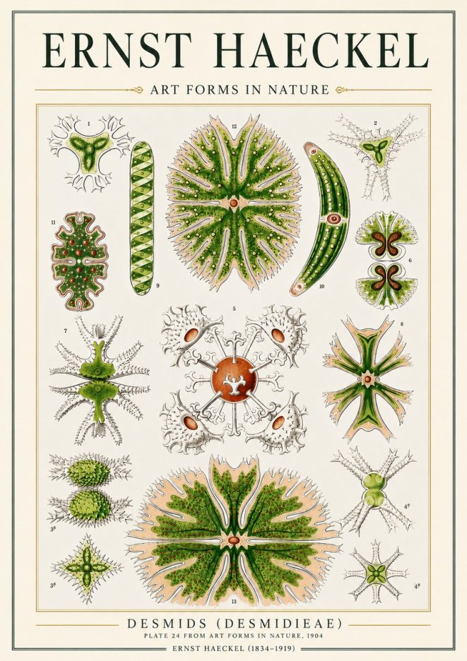 Ernst Haeckel Desmids (Desmidieae) No3 - Plakat