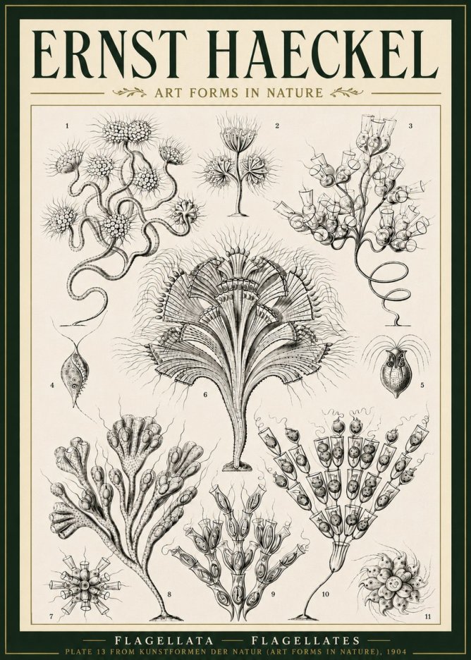 Ernst Haeckel Flagellata - Flagellates No5 - Plakat