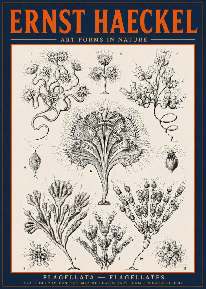 Ernst Haeckel Flagellata - Flagellates No6 - Plakat
