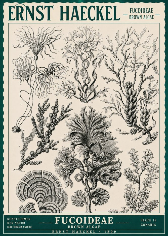 Ernst Haeckel Fucoideae - Brown Algae No3 - Plakat