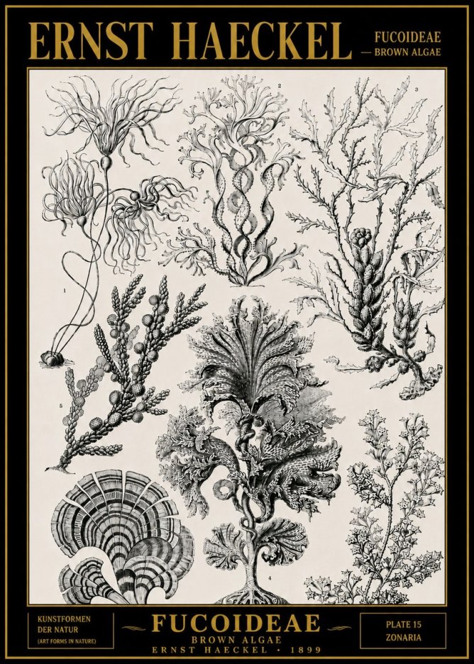 Ernst Haeckel Fucoideae - Brown Algae No4 - Plakat