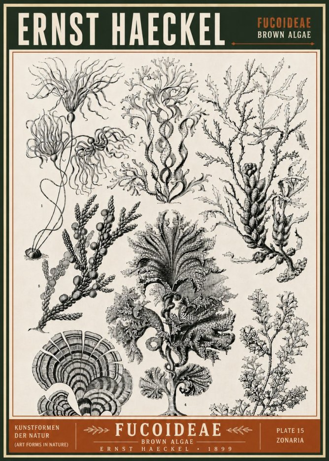 Ernst Haeckel Fucoideae - Brown Algae No6 - Plakat