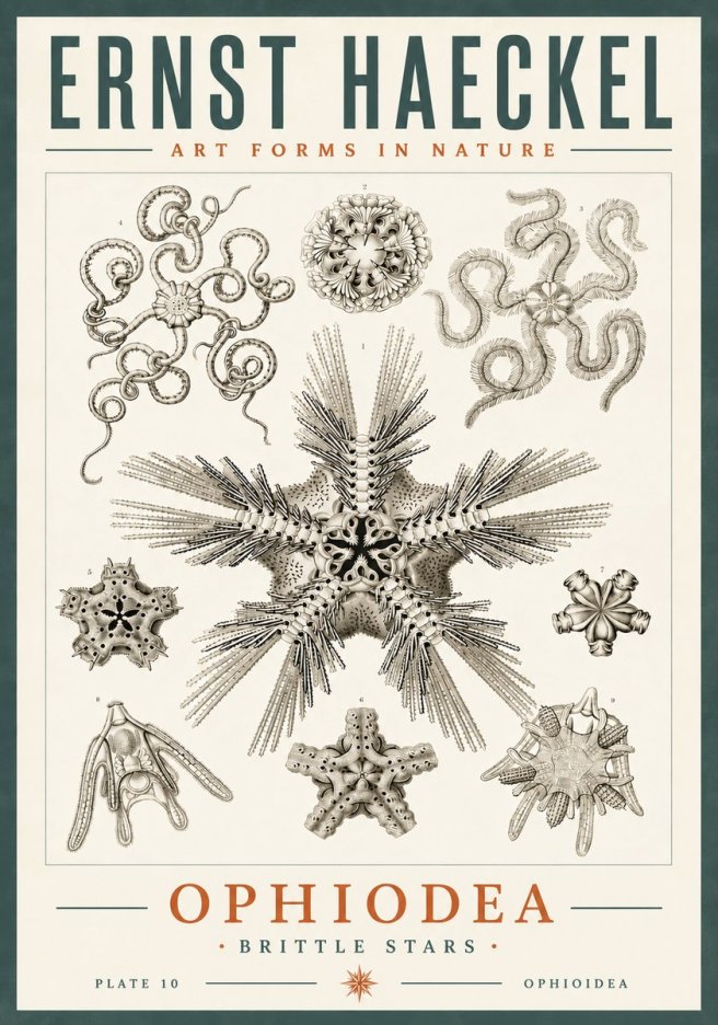 Ernst Haeckel Ophiodea - Brittle Stars I No6 - Plakat