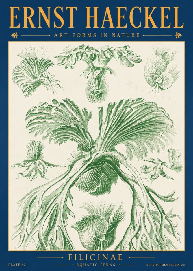 Ernst Haeckel Filicinae No2 - Plakat