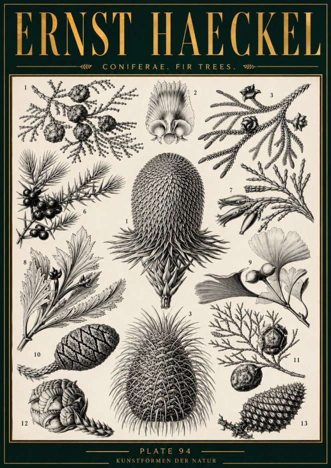 Ernst Haeckel Coniferae. Fir Trees. No4 - Plakat